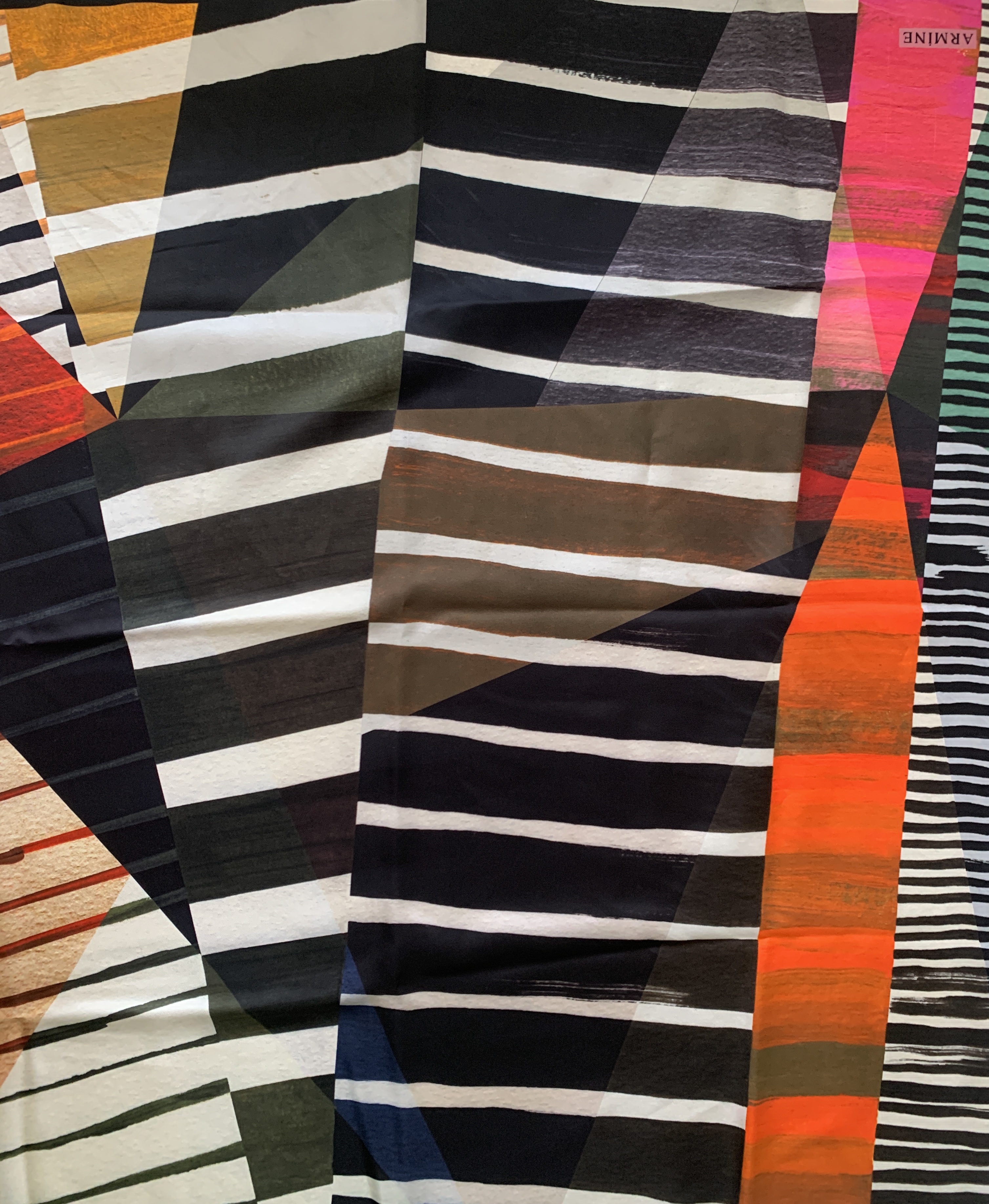 Printed Silk Chiffon Shawl - Black