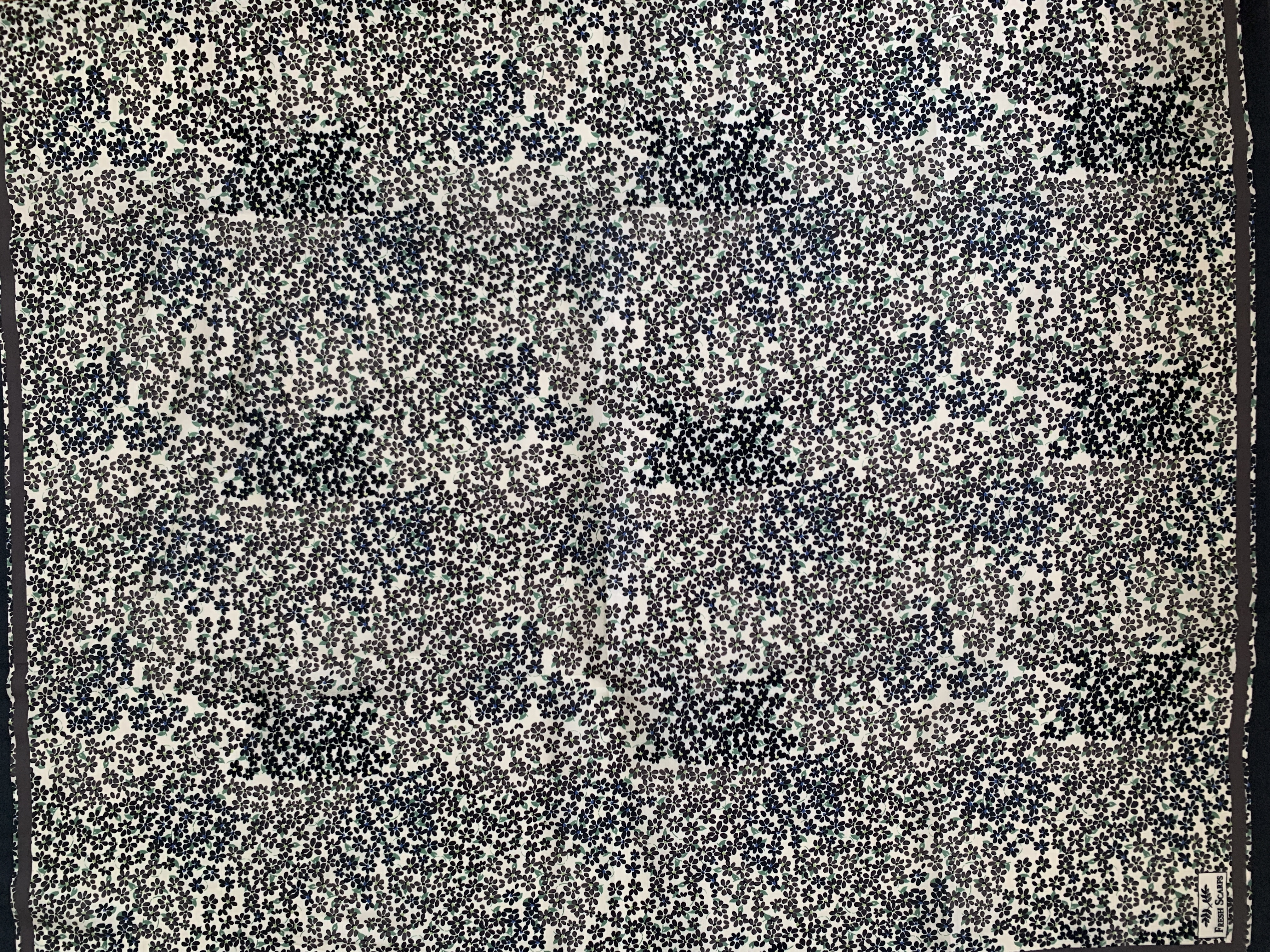 Flower Print Cotton Scarf - Mint Green